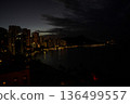 View of Waikiki Beach and Diamond Head at dawn from Sheraton Waikiki in Hawaii 136499557