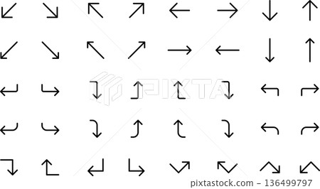 Arrow editable line icon illustration 1 Arrow editable line icon illustration 1 136499797