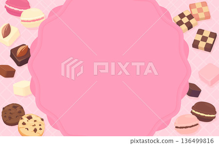 Mother's Day Sweets Frame_Pink No Text_Horizontal 136499816