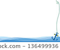 Anchor and rope sea frame background illustration copy space 136499936