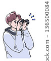 Illustration of a man taking a photo 136500084