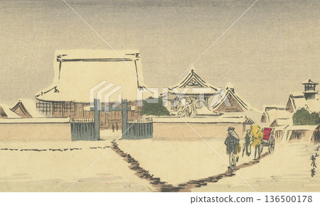 明治時期的東京：井上康二（1864-1889）的畫作《淺草東門遺址》 136500178