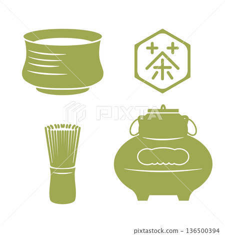 A simple tea ceremony set 136500394