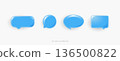 3D Vector Blue Speech Bubbles Set, Glossy Blank Chat Clouds and Text Boxes for Message, Social Media Notification and Communication Interface UI UX Design Elements on White Background. 136500822