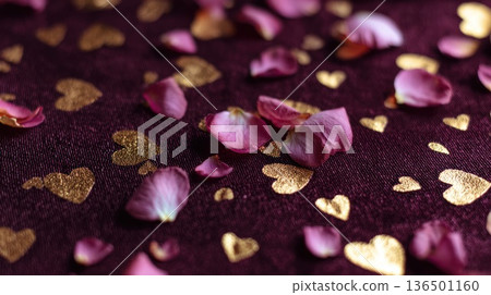 Elegant Valentine card with pressed red flowers and Always and Forever text on paper background Elegant Valentine card with pressed red flowers and Always and Forever text on paper background 136501160