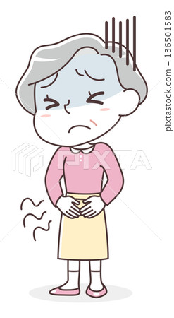 圖：一位老年婦女下腹痛 136501583