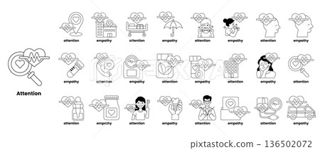 The image is a collection of various drawings of people and objects 136502072