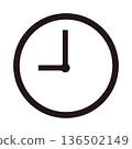 Analog clock icon pointing to 9 o'clock Analog clock icon pointing to 9 o'clock 136502149