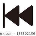 Black rewind icon Black rewind icon 136502156