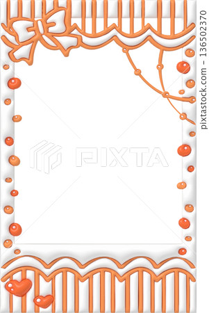 胖胖的塗鴉拍立得裝飾相框可愛裝飾材料橙色 136502370