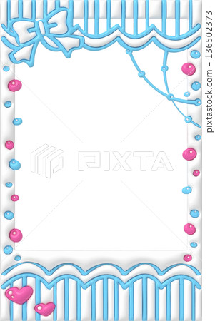 胖胖的塗鴉 Instax 裝飾相框 可愛裝飾材質 淺藍色 粉紅色 136502373