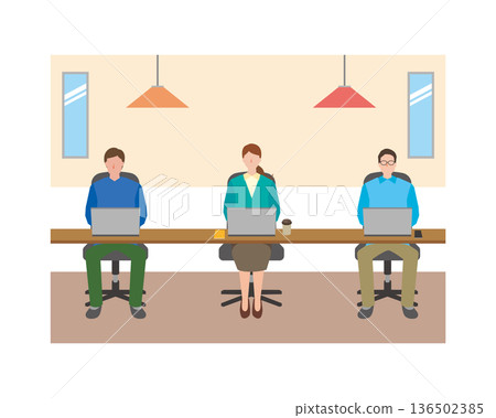 Coworking space image illustration 136502385