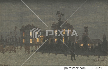 明治時期的東京：井上靖二（1864-1889）的《新橋車站之夜》 136502415