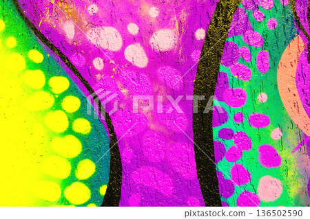 Bright Neon Graffiti Wall Art in Yellow, Purple, Green with 90s, Y2K Urban Street Style Bright Neon Graffiti Wall Art in Yellow, Purple, Green with 90s, Y2K Urban Street Style 136502590