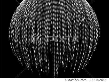 Grey minimal spherical dotted lines abstract tech modern background 136502886