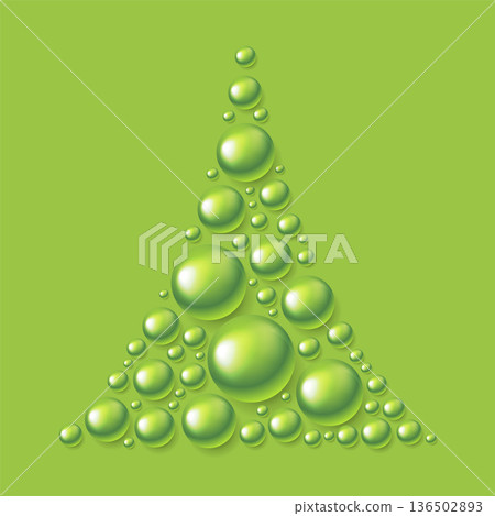 Abstract green Christmas tree made of glossy xmas balls Abstract green Christmas tree made of glossy xmas balls 136502893
