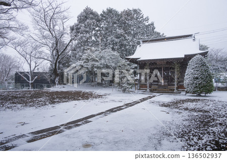 神奈川縣羽田野市鶴卷町白雪皚皚的石座神社 神奈川縣羽田野市鶴卷町白雪皚皚的石座神社 136502937