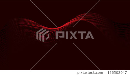 Dark red minimal dotted waves abstract linear background Dark red minimal dotted waves abstract linear background 136502947