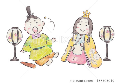 吃 Hina arare 的 Hina 娃娃的插圖 136503019