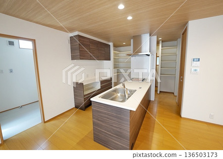 Clean kitchen in new house Clean kitchen in new house 136503173