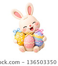 cute bunny with Easter eggs  136503350