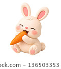 Cute rabbit eating carrot 136503353