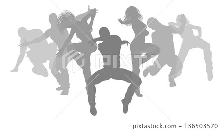 Dancers Silhouette Street Dance Poses Silhouettes Dancers Silhouette Street Dance Poses Silhouettes 136503570