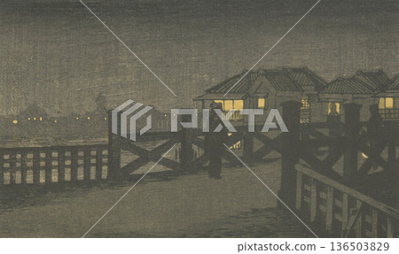 明治時期的東京:井上康二(1864-1889)的《柳橋夜景》 明治時期的東京:井上康二(1864-1889)的《柳橋夜景》 136503829
