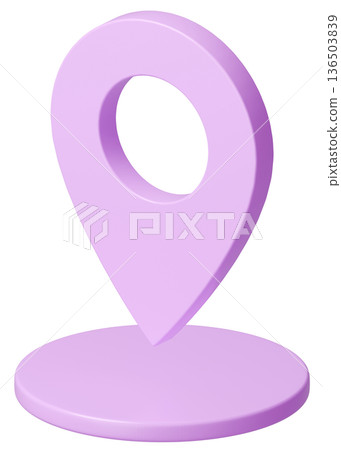 3D Image_Map Pin_Purple 3D Image_Map Pin_Purple 136503839