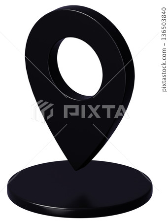 3D Image_Map Pin_Black 3D Image_Map Pin_Black 136503840