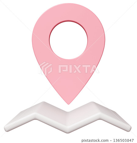 3D image_map pin_pink 3D image_map pin_pink 136503847