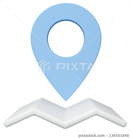 3D image_map pin_light blue 3D image_map pin_light blue 136503848