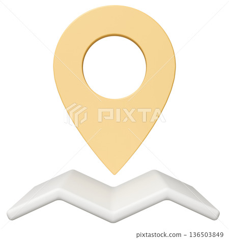 3D image_map pin_yellow 3D image_map pin_yellow 136503849