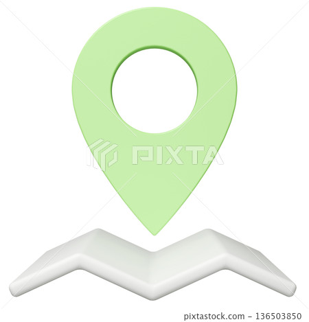 3D影像地圖圖釘黃綠色 3D影像地圖圖釘黃綠色 136503850