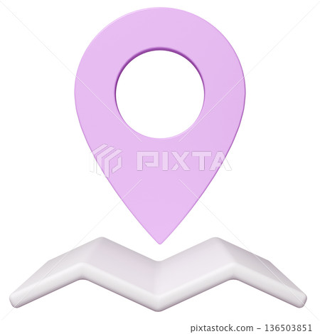3D影像地圖圖釘_紫色 3D影像地圖圖釘_紫色 136503851