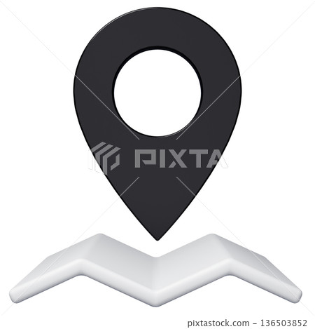 3D Image_Map Pin_Black 3D Image_Map Pin_Black 136503852