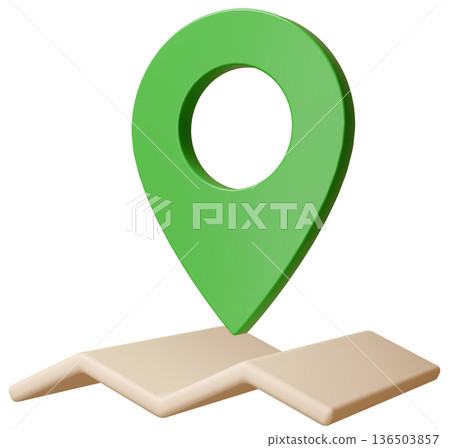 3D image_map pin_green 3D image_map pin_green 136503857