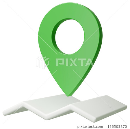 3D 圖像地圖 pin_green 136503870