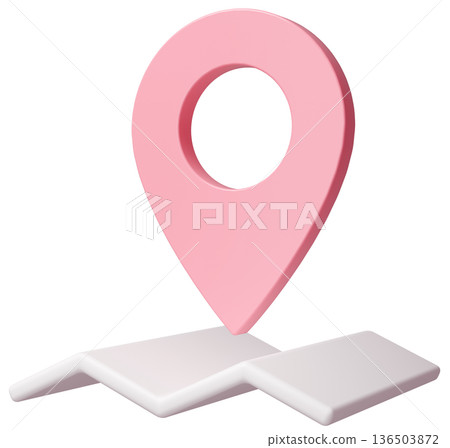 3D影像地圖 pin_pink 3D影像地圖 pin_pink 136503872
