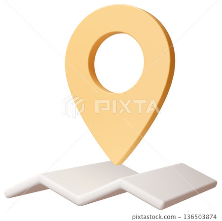 3D image_map pin_yellow 3D image_map pin_yellow 136503874