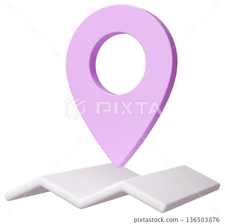 3D影像地圖圖釘_紫色 3D影像地圖圖釘_紫色 136503876