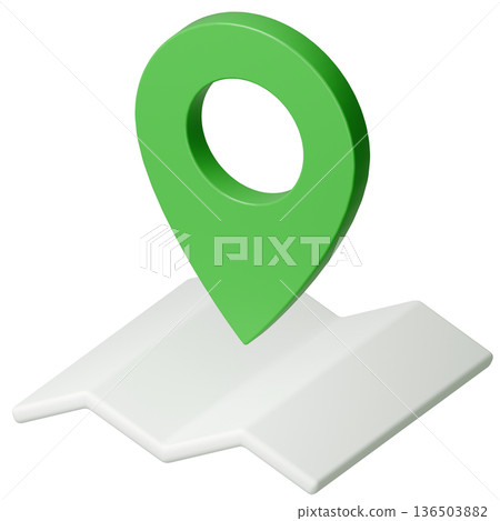 3D image_map pin_green 3D image_map pin_green 136503882