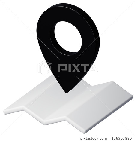 3D圖片_地圖 Pin_Black 136503889