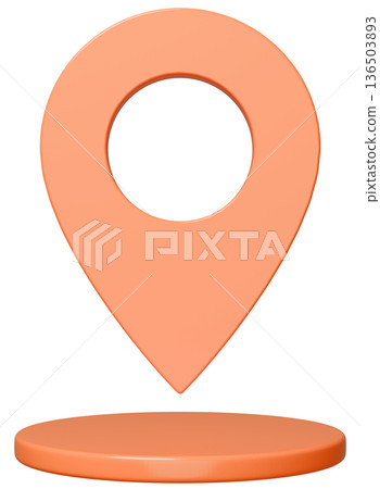 3D image_map pin_orange 136503893