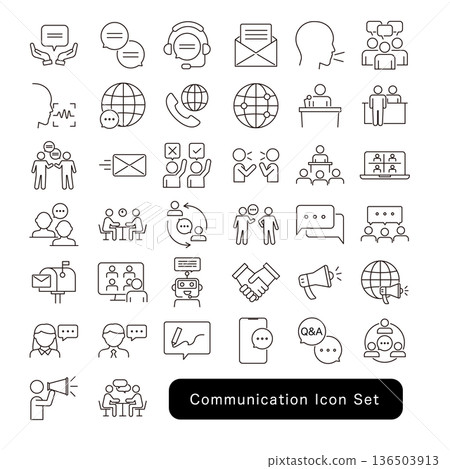 對話和溝通圖標集：對話和會議材料 136503913