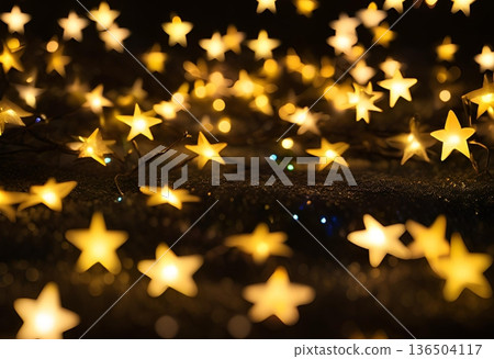 Solar LED star lights for garden decoration AI Generated 136504117