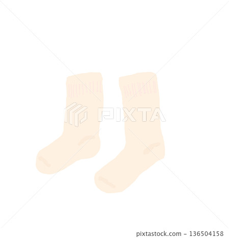 Beige socks illustration Beige socks illustration 136504158