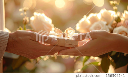 Hands to give gifts 136504241