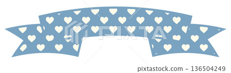 Simple and cute heart-patterned ribbon, blue 2 136504249