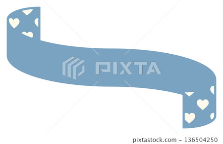 簡約可愛的心型圖案絲帶,藍色 3 簡約可愛的心型圖案絲帶,藍色 3 136504250